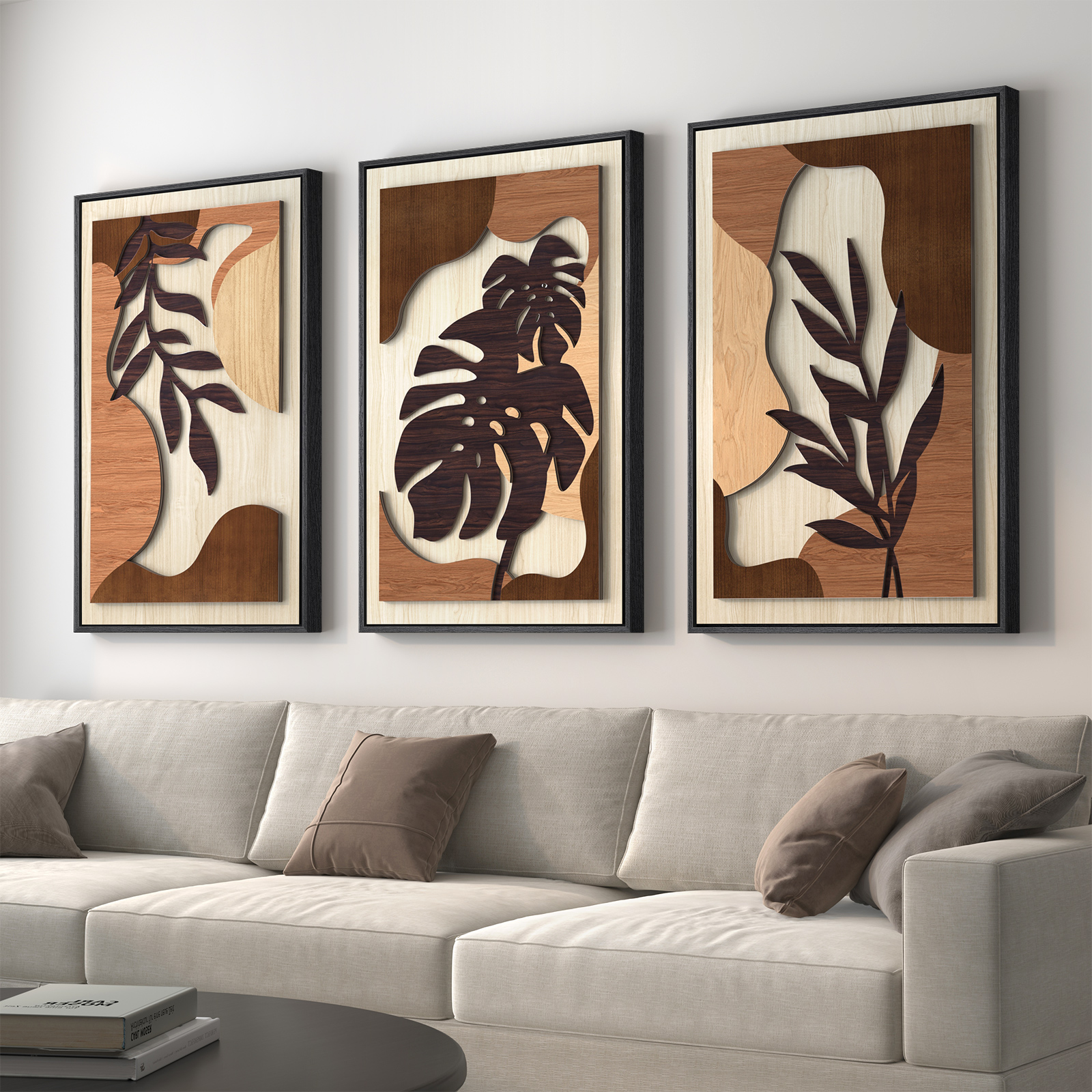 Amazon.com: Large Framed 3D Wood Boho Tropical Wall Decor for